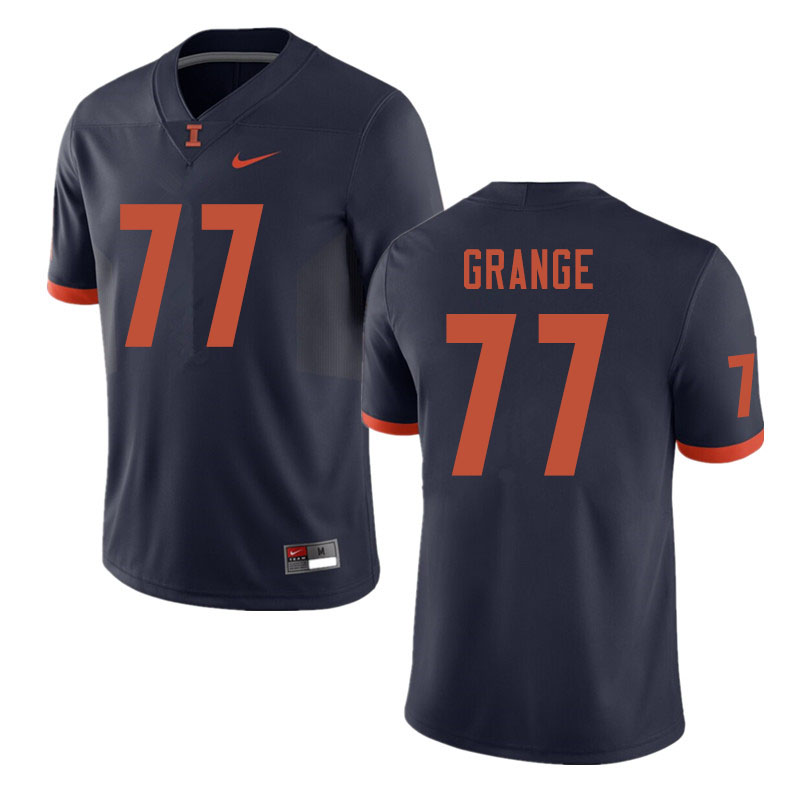 Men #77 Red Grange Illinois Fighting Illini College Football Jerseys Sale-Navy